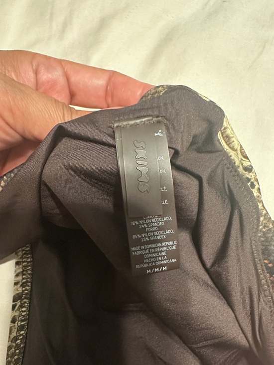 SKIMS Snake Print Long Sleeve Bikini Set in Brown, Black & Cream Size M - Picture 2 of 5